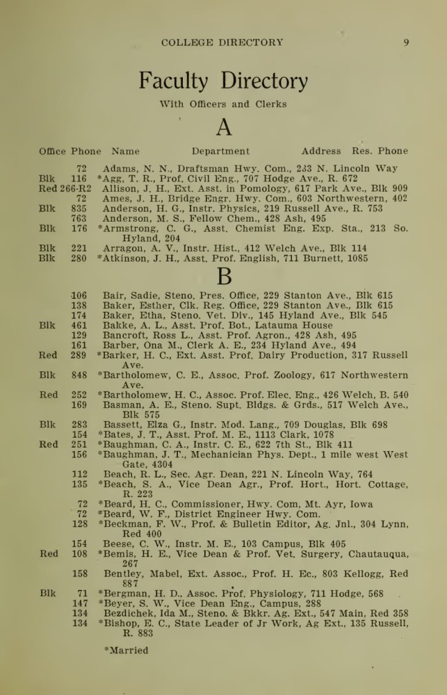 Iowa State College October 1915 Directory image 9