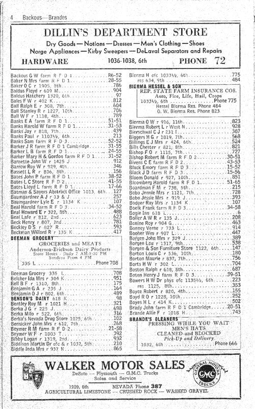 Nevada, Iowa 1948 Phone Directory image 06