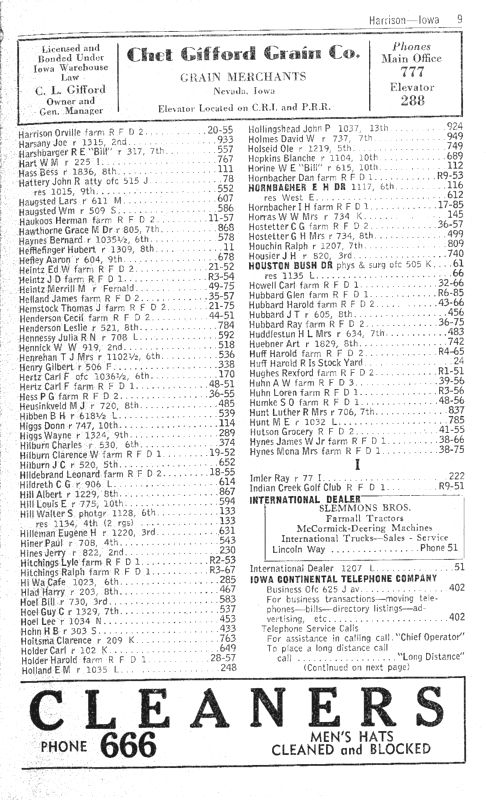 Nevada, Iowa 1948 Phone Directory image 11