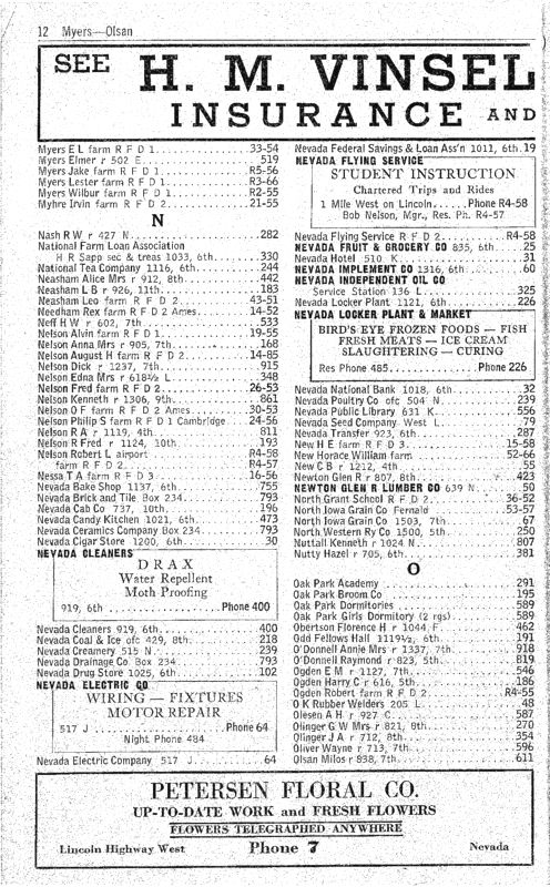 Nevada, Iowa 1948 Phone Directory image 14