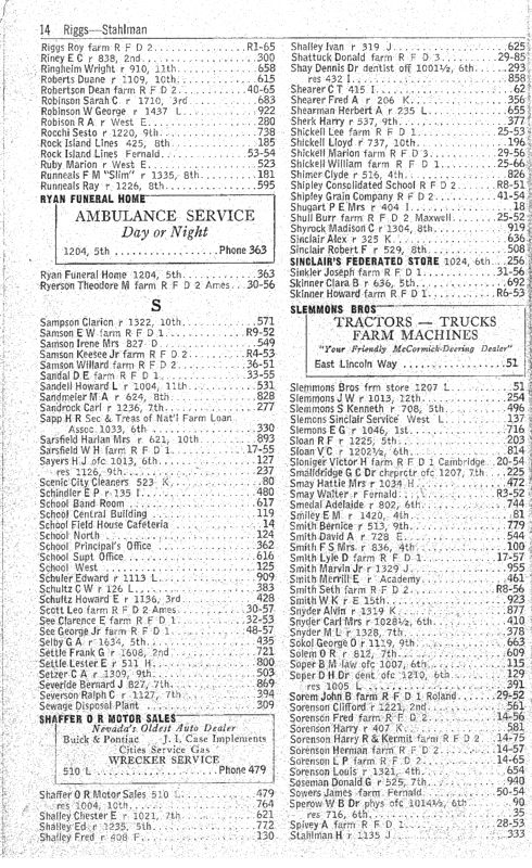 Nevada, Iowa 1948 Phone Directory image 16
