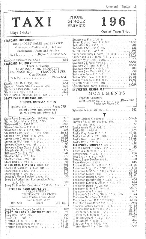 Nevada, Iowa 1948 Phone Directory image 17