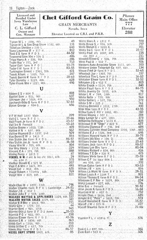 Nevada, Iowa 1948 Phone Directory image 18