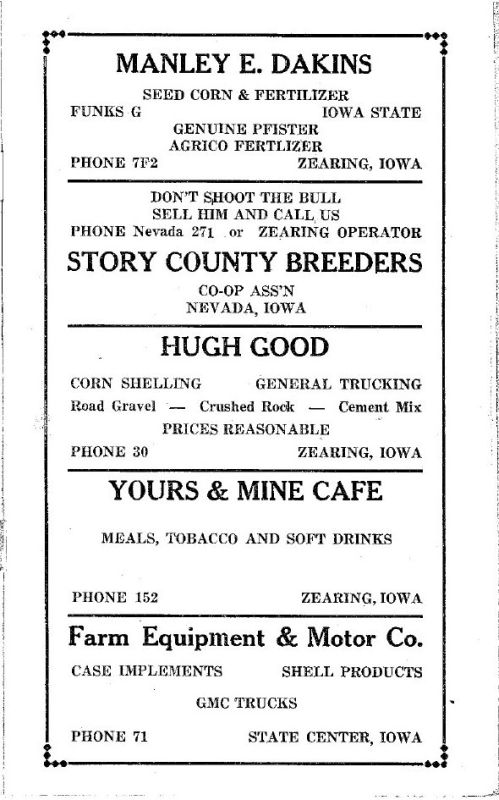 Zearing, Iowa 1953 Phone Directory image 04